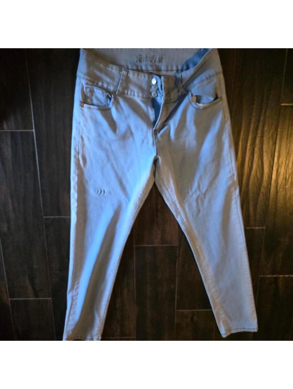 Women's Blue and Grey Jeans
